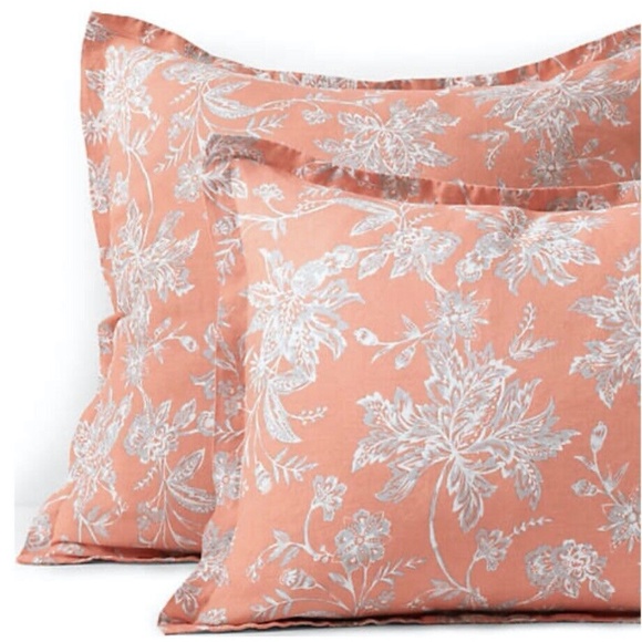 LANDS' END Set of 2 Flax LINEN EURO Pillow SHAMS Size: 26 x 26